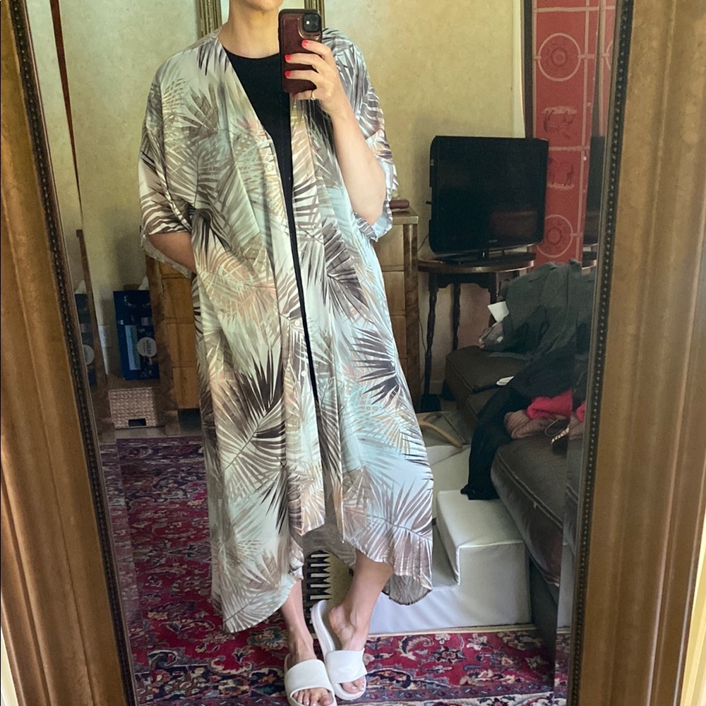 Tropical Palm Leaf Kimono